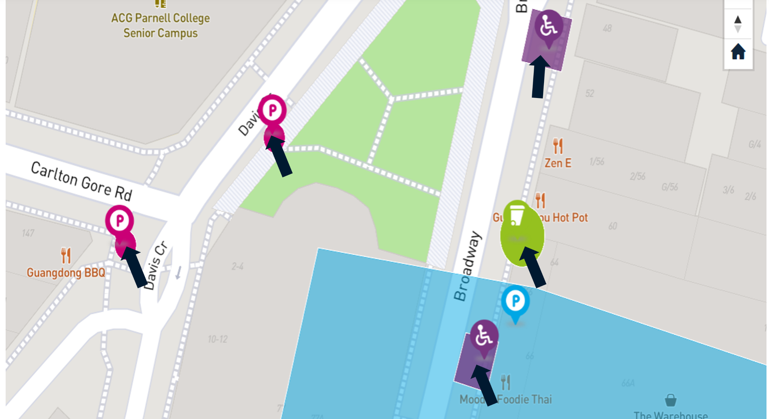 Image showing where to click on the map to see more information about the proposals.