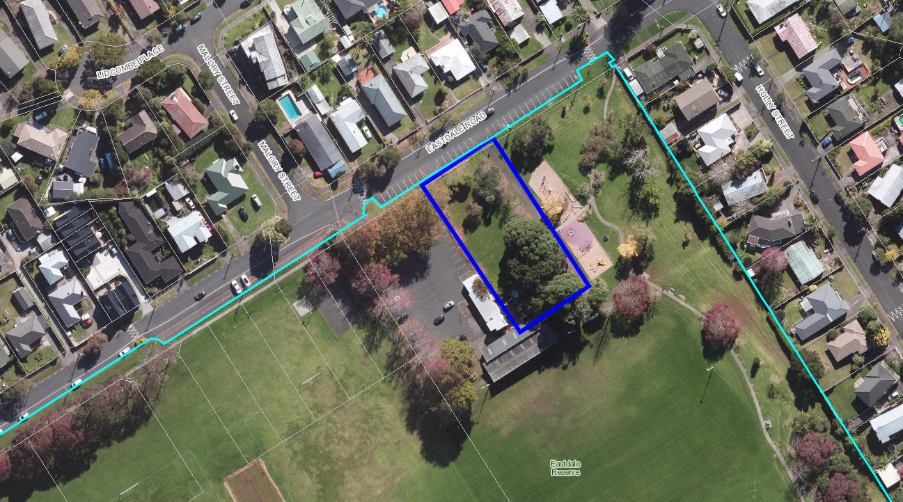The map shows the proposed location of the pump track.